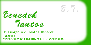 benedek tantos business card